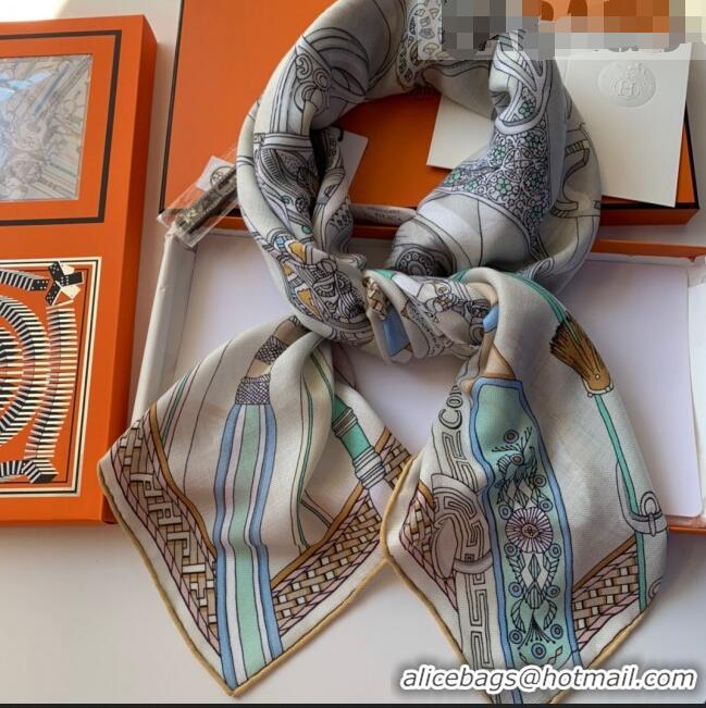 Promotional Best Hermes Cashmere & Silk Sqaure Scarf 100 H2695 Grey 2022