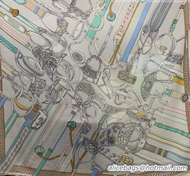 Promotional Best Hermes Cashmere & Silk Sqaure Scarf 100 H2695 Grey 2022