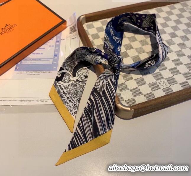 Top Quality Hermes Saddle Silk Bandeau Scarf 5x85cm H6103 Blue 2022