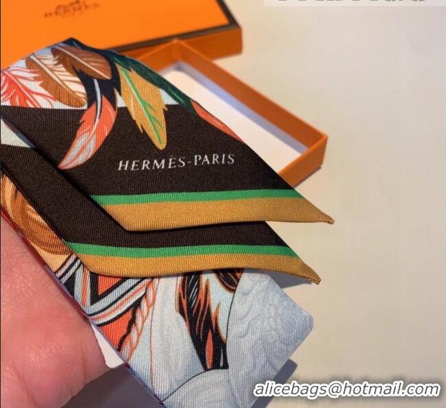 Luxury Cheap Hermes Peace Silk Bandeau Scarf 5x86cm H6103 Black 2022