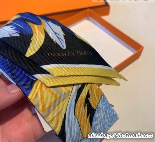 Top Design Hermes Peace Silk Bandeau Scarf 5x86cm H6103 Navy Blue 2022