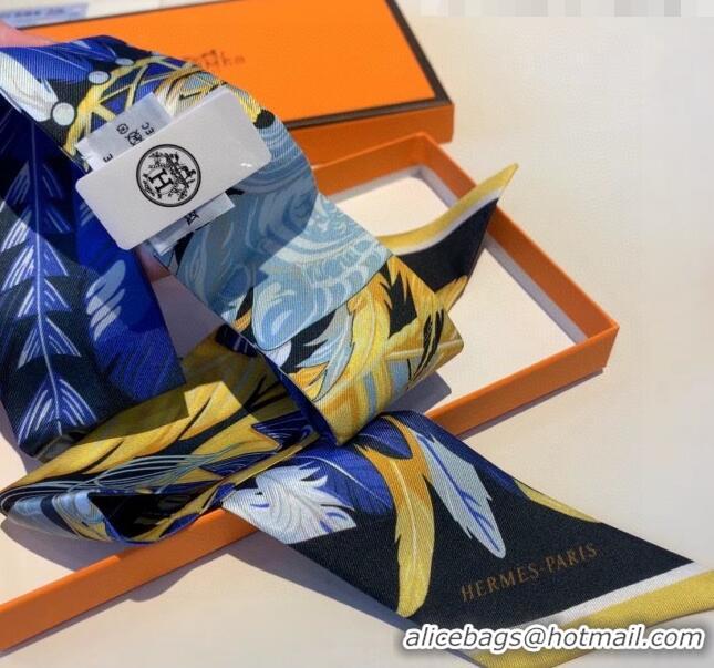 Top Design Hermes Peace Silk Bandeau Scarf 5x86cm H6103 Navy Blue 2022