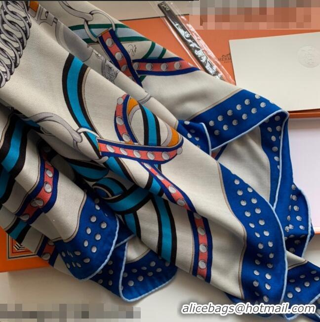 Super Quality Hermes Grand Cashmere & Silk Sqaure Scarf 140cm H1669 Blue 2022