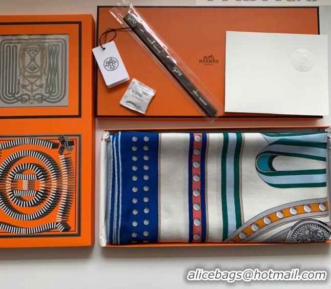 Super Quality Hermes Grand Cashmere & Silk Sqaure Scarf 140cm H1669 Blue 2022