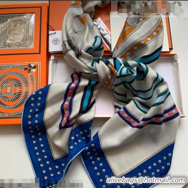 Super Quality Hermes Grand Cashmere & Silk Sqaure Scarf 140cm H1669 Blue 2022