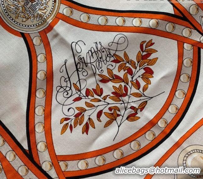 Classic Specials Hermes Grand Cashmere & Silk Sqaure Scarf 140cm H1669 Orange 2022