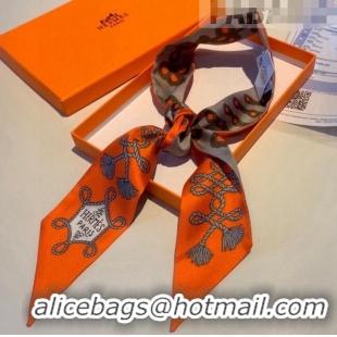 Trendy Design Hermes Twilly Silk Bandeau Scarf 5x86cm 0816 Orange 2022