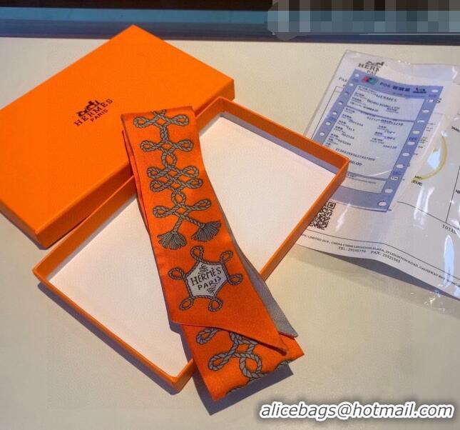 Trendy Design Hermes Twilly Silk Bandeau Scarf 5x86cm 0816 Orange 2022