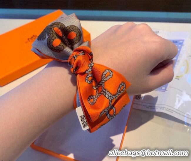 Trendy Design Hermes Twilly Silk Bandeau Scarf 5x86cm 0816 Orange 2022