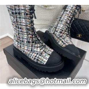 Best Price Chanel Tweed Short Boots Multicolor 2081243