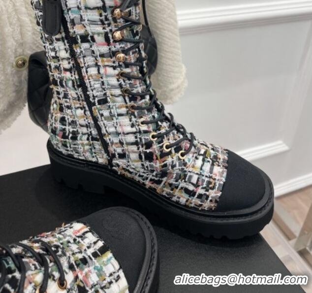 Best Price Chanel Tweed Short Boots Multicolor 2081243