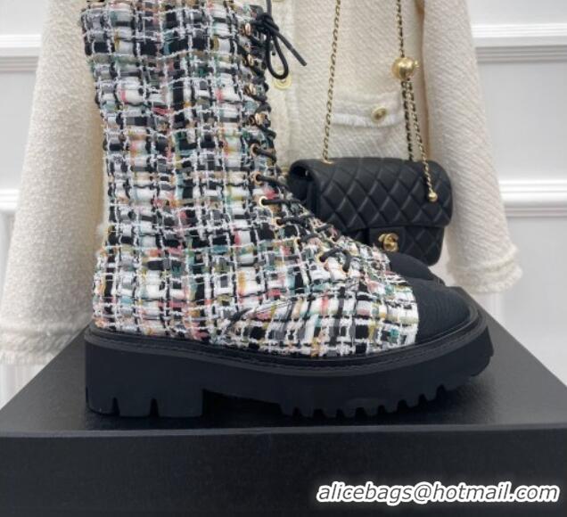 Best Price Chanel Tweed Short Boots Multicolor 2081243