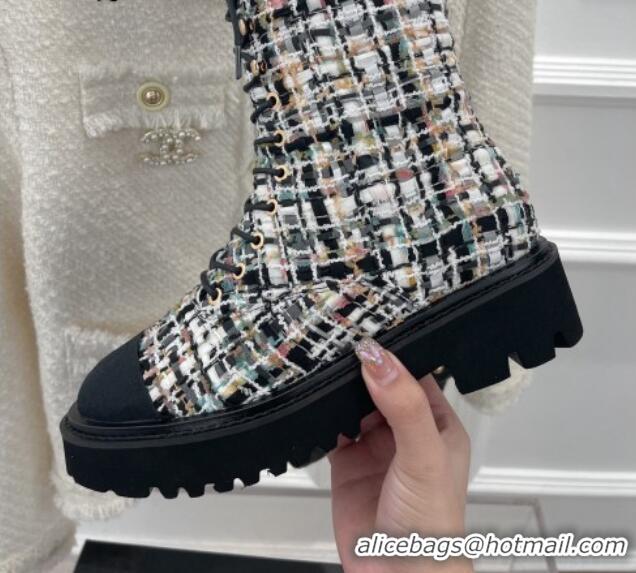 Best Price Chanel Tweed Short Boots Multicolor 2081243