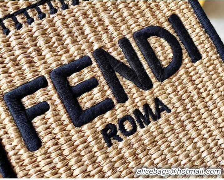 Reasonable Price FENDI Mini Sunshine Shopper FF raffia mini-bag 8BS051A black