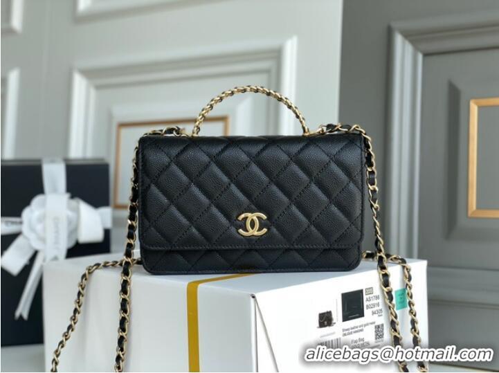 Promotional Chanel MINI FLAP BAG CLUTCH WITH CHAIN Gold-Tone Metal 22SS black