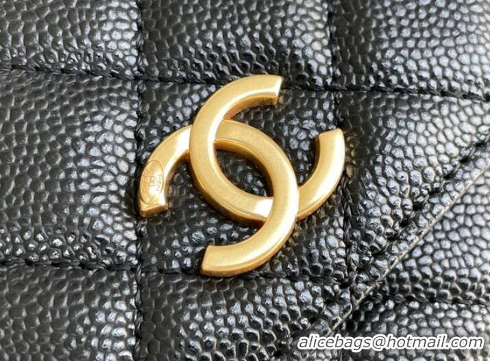 Promotional Chanel MINI FLAP BAG CLUTCH WITH CHAIN Gold-Tone Metal 22SS black