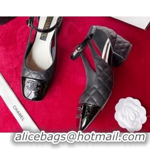 Sumptuous Chanel Quilted Suede Mary Janes Pumps 4cm G39383 Black 2081252