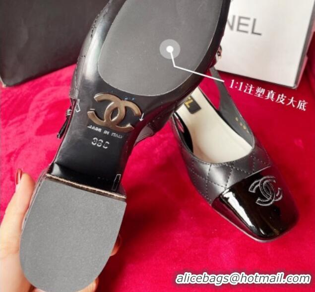 Sumptuous Chanel Quilted Suede Mary Janes Pumps 4cm G39383 Black 2081252