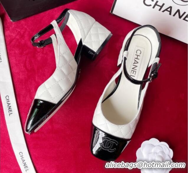 Trendy Design Chanel Quilted Suede Mary Janes Pumps 4cm G39383 White 2081253