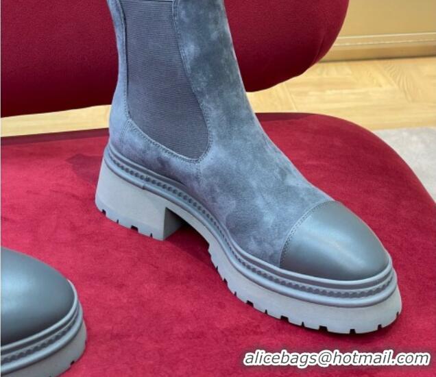 Stylish Chanel Suede Ankle Chelsea Boots Blue 2081255