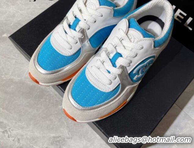 Charming Chanel Fabric and Leather Sneakers G39066 Blue 081259