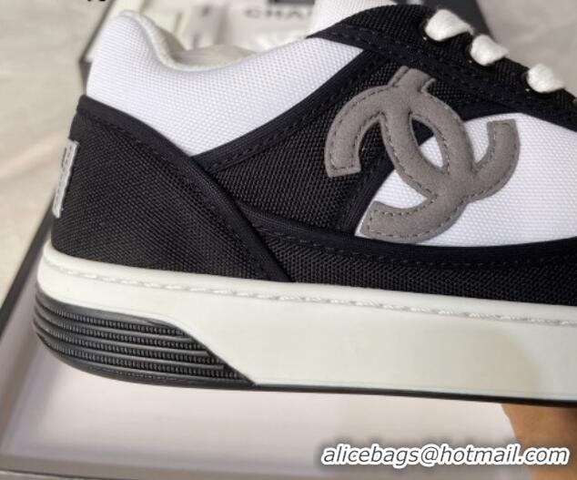 Discount Chanel Fabric Sneakers White/Black 081261