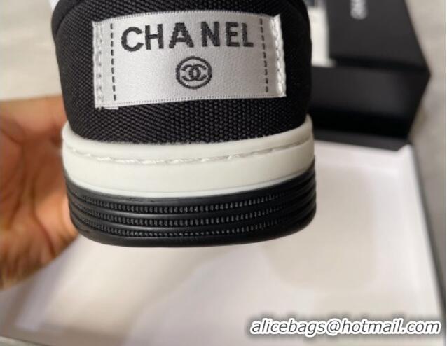 Discount Chanel Fabric Sneakers White/Black 081261