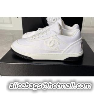 Best Grade Chanel Fabric Sneakers 081261 Optic White