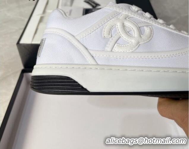 Best Grade Chanel Fabric Sneakers 081261 Optic White