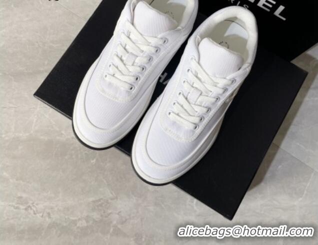 Best Grade Chanel Fabric Sneakers 081261 Optic White