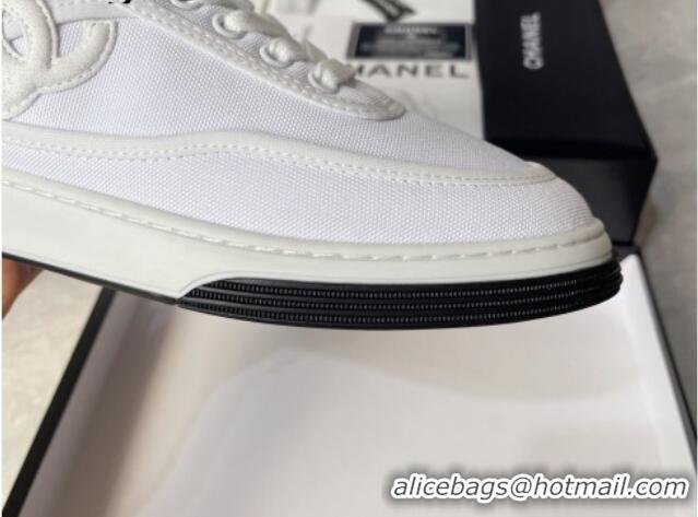 Best Grade Chanel Fabric Sneakers 081261 Optic White