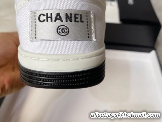 Best Grade Chanel Fabric Sneakers 081261 Optic White