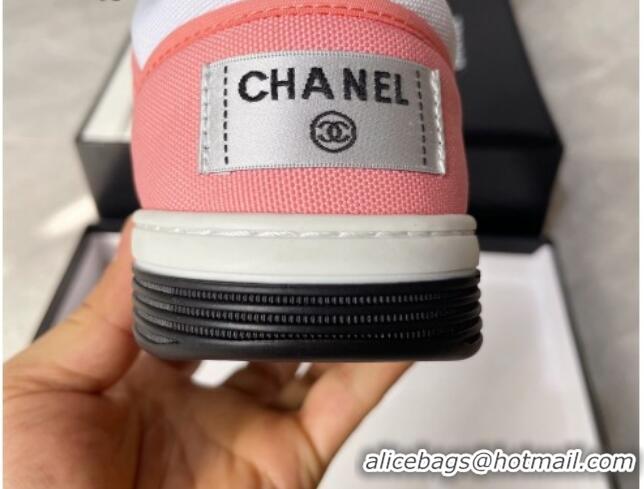 Duplicate Chanel Fabric Sneakers White/Pink 081263