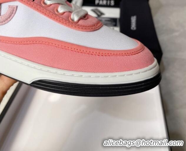 Duplicate Chanel Fabric Sneakers White/Pink 081263