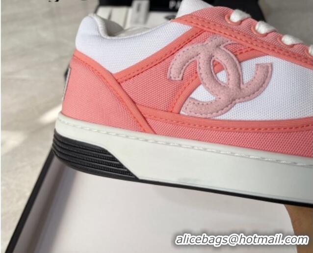 Duplicate Chanel Fabric Sneakers White/Pink 081263