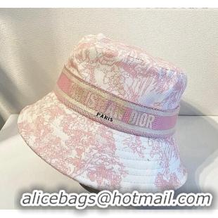 Promotional Dior Bucket Hat in Toile de Jouy Reverse Embroidered Cotton CD1904 Pink 2021