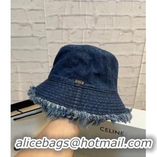 Buy Inexpensive Dior Denim Fringe Bucket Hat CD0160 Blue 2022