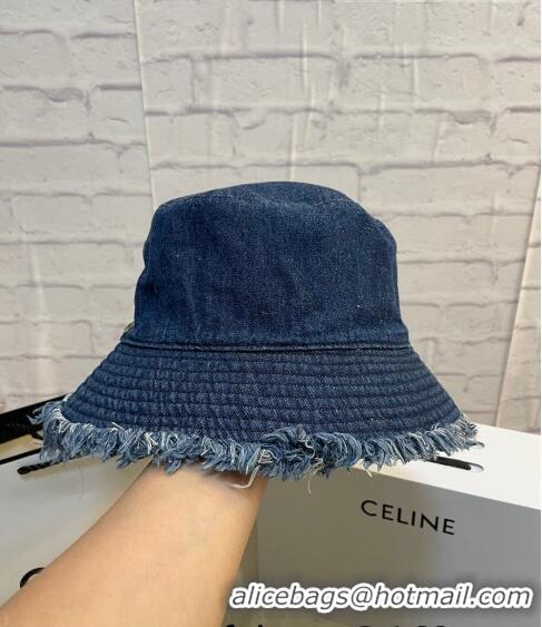 Buy Inexpensive Dior Denim Fringe Bucket Hat CD0160 Blue 2022