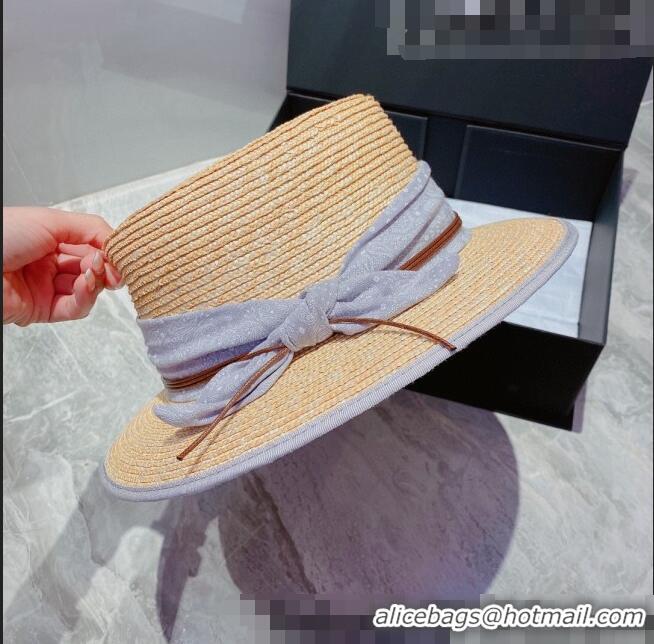 Cheapest Dior Straw Wide Brim Hat 040151 Beige/Blue 2022