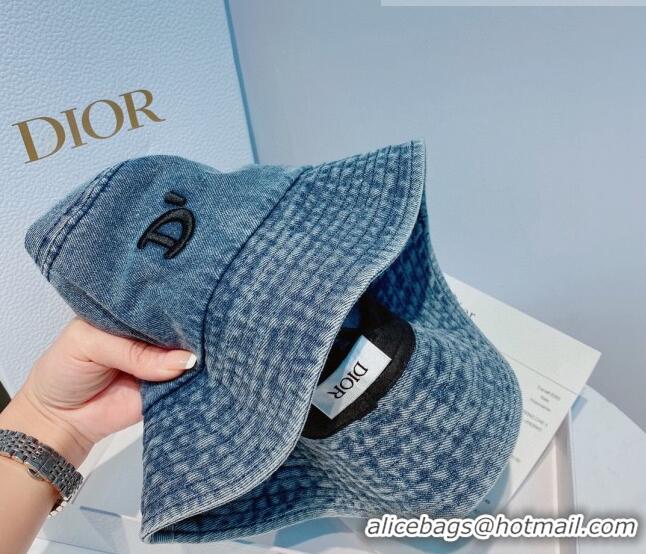 Grade Promotional Dior Denim Bucket Hat 040158 Blue 2022