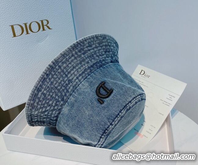 Grade Promotional Dior Denim Bucket Hat 040158 Blue 2022