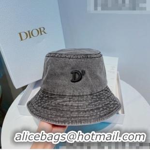 Good Quality Dior Denim Bucket Hat 040159 Dark Grey 2022