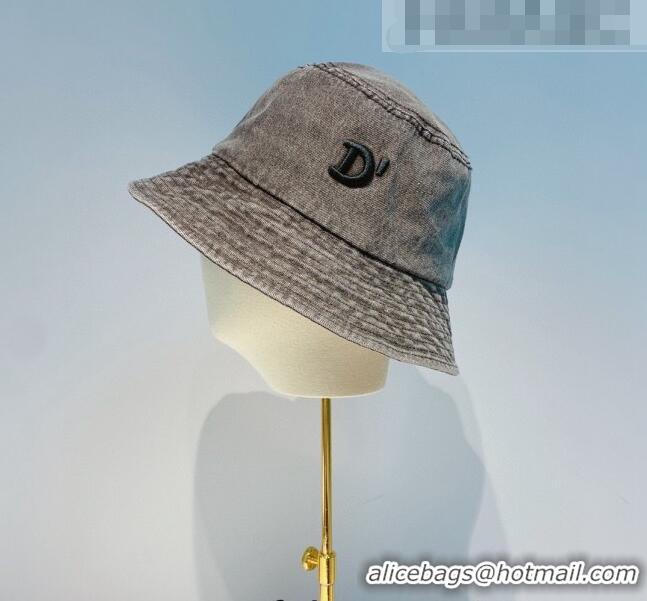 Good Quality Dior Denim Bucket Hat 040159 Dark Grey 2022