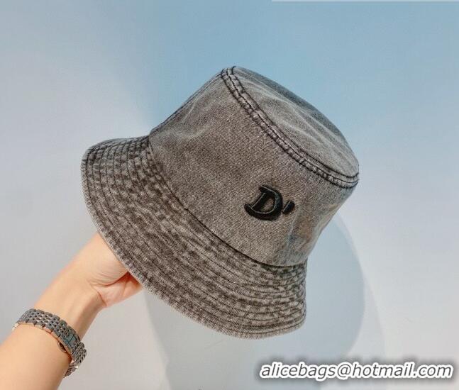 Good Quality Dior Denim Bucket Hat 040159 Dark Grey 2022