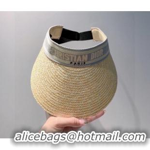 Classic Specials Dior Straw Visor Hat 053125 Beige/Grey 2022