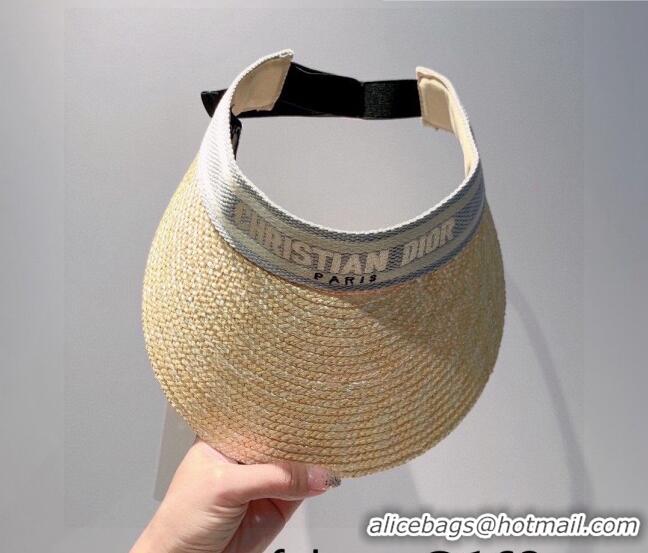 Classic Specials Dior Straw Visor Hat 053125 Beige/Grey 2022