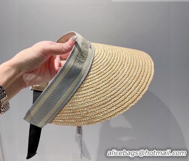 Classic Specials Dior Straw Visor Hat 053125 Beige/Grey 2022