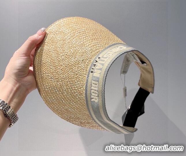 Classic Specials Dior Straw Visor Hat 053125 Beige/Grey 2022