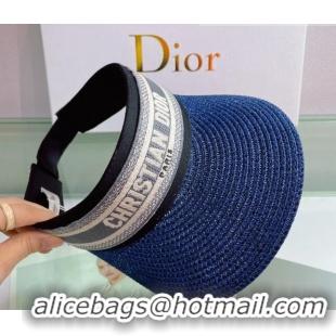 Trendy Design Dior Straw Visor Hat 053131 Royal Blue 2022