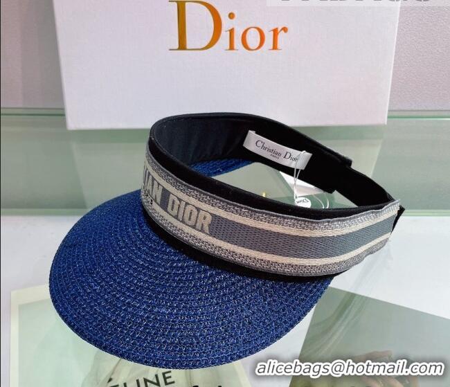 Trendy Design Dior Straw Visor Hat 053131 Royal Blue 2022